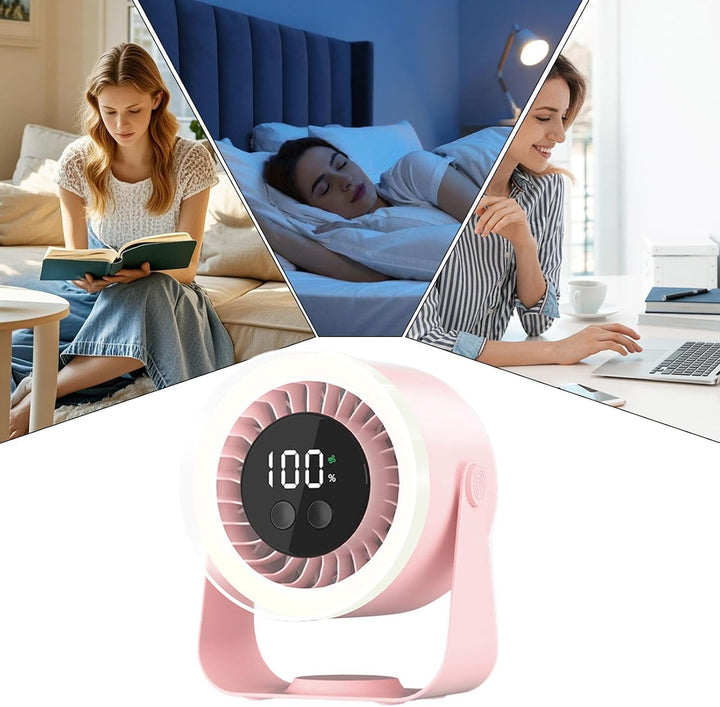 Moderner Auralis Tischventilator. Akku- & USB-Betrieb. Ideal für Büro, Zuhause, Wohnheim.