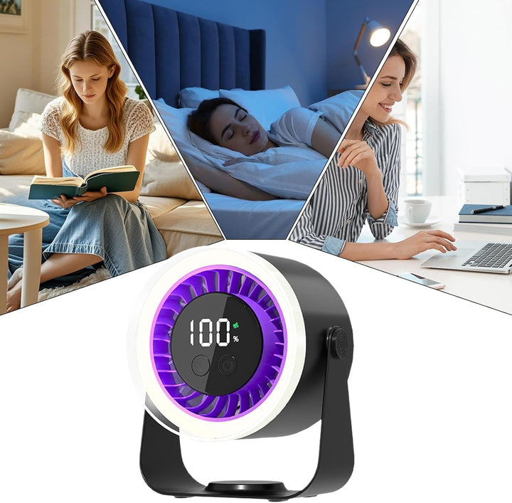 Auralis Schreibtisch-Ventilator: Leise Brise für Fokus & Komfort. USB-Anschluss.