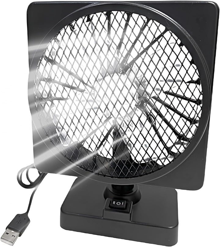 Modernes Auto Zubehör: Leiser 12V USB Kühlventilator mit 360° Rotation gegen die Hitzewelle im Fahrzeug.