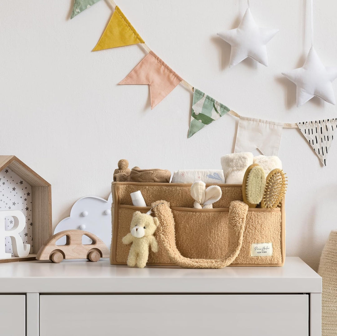 Bezaubernder Sherpa Aufbewahrungskorb, ideal als Geschenk für Babypartys.