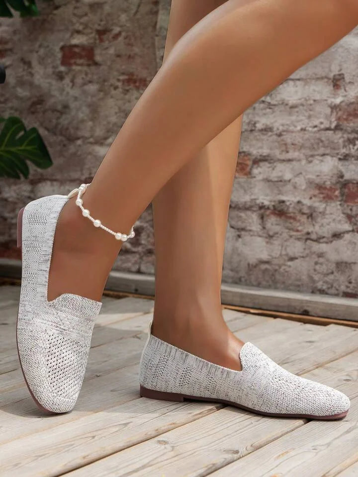 Sommerliche Damen Ballerinas Isabella: Orthopädische Strick-Komfortschuhe, atmungsaktiv, leicht & antirutsch.