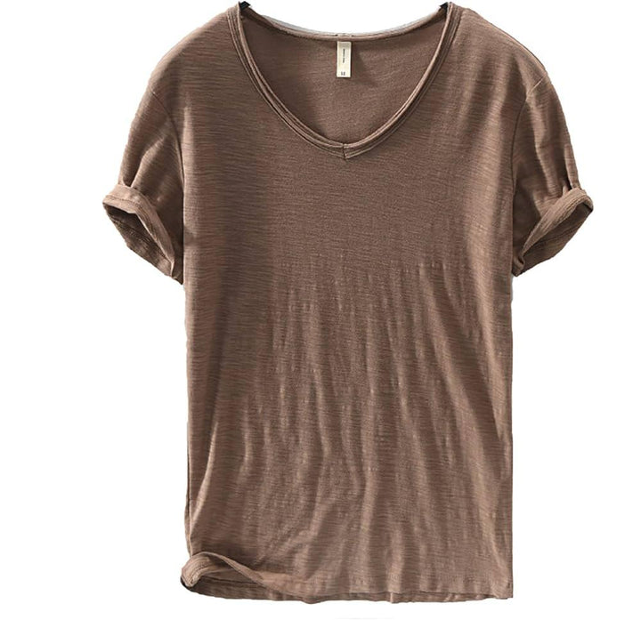 Stilvolles Herren Leinen V-Shirt Luca, komfortabel & atmungsaktiv für den Sommer.