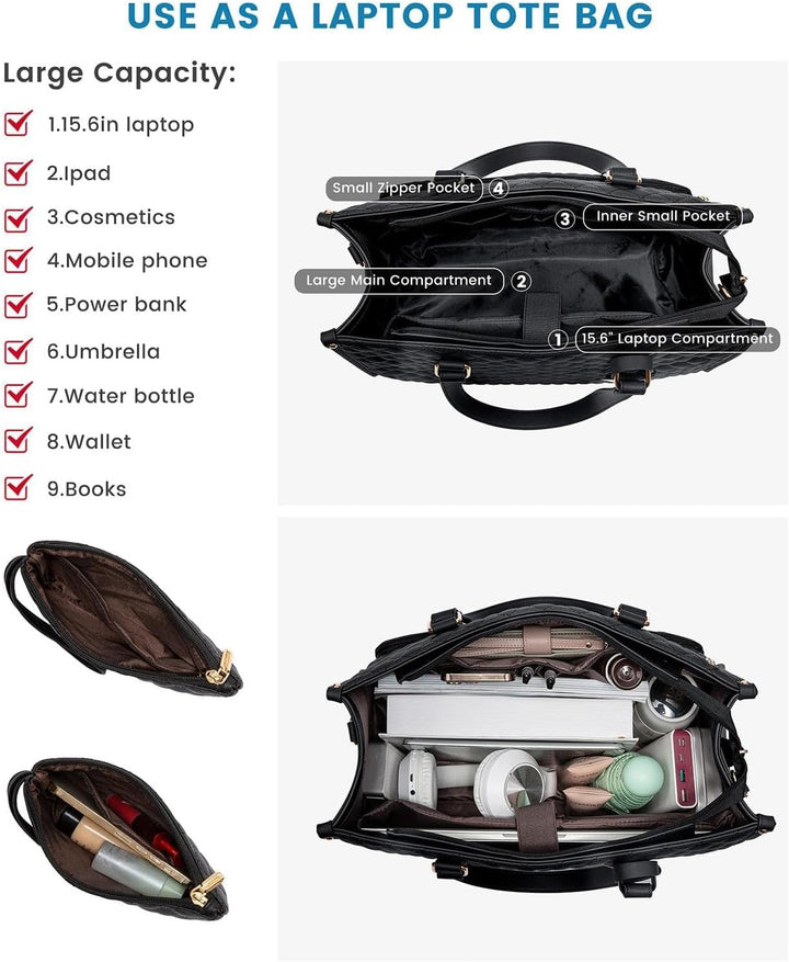 Unisex 2-in-1 Pendeltasche für Arbeit & Reisen, stilvolle Kombination aus isolierter Lunchtasche & Laptoptasche.