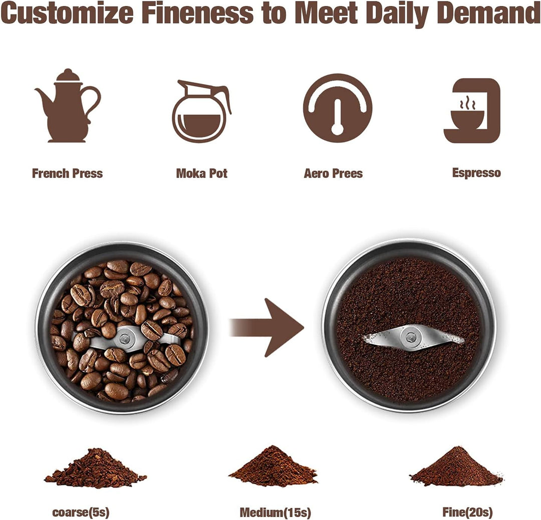 Praktischer Küchenhelfer: Elektrische Kaffeemühle & Gewürzmühle BrewMate. Frisch gemahlener Kaffee & Gewürze leicht gemacht.