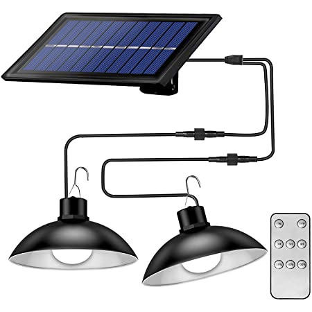 Drahtloses Solar-LED-Lampen-Set TwinRay mit Fernbedienung für vielseitige Außen- und Innenbeleuchtung.