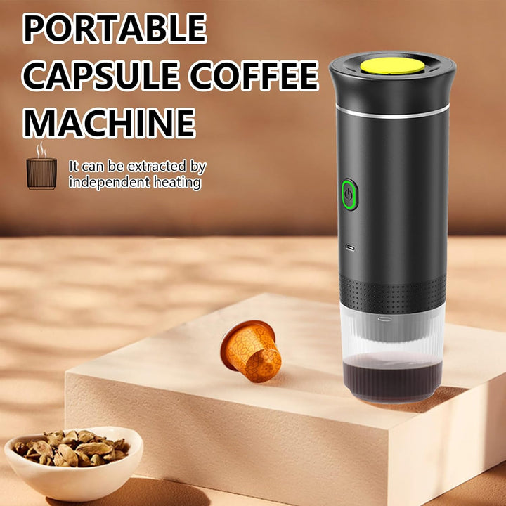 Raverno tragbarer Espresso-Kaffeemaker mit Akku, 3-in-1 Funktion für Kapsel & Pulver. Genuss mobil.