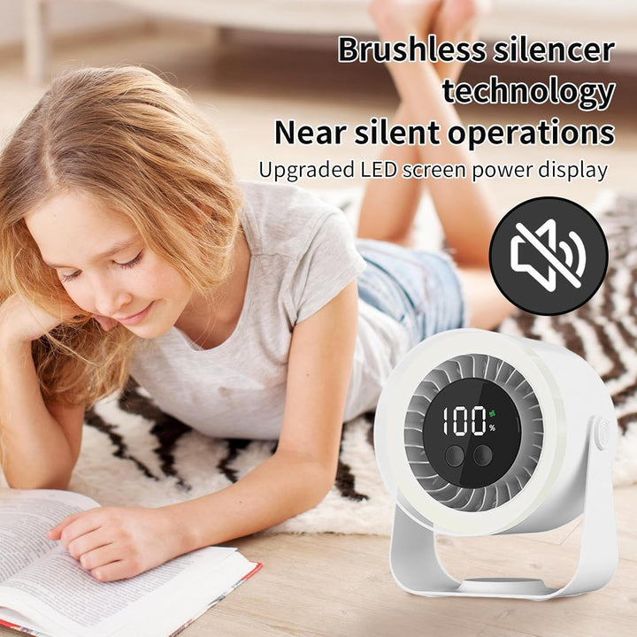 Smartes Gadget: Leiser Auralis Tischventilator mit USB- & Akku-Funktion für Zuhause.