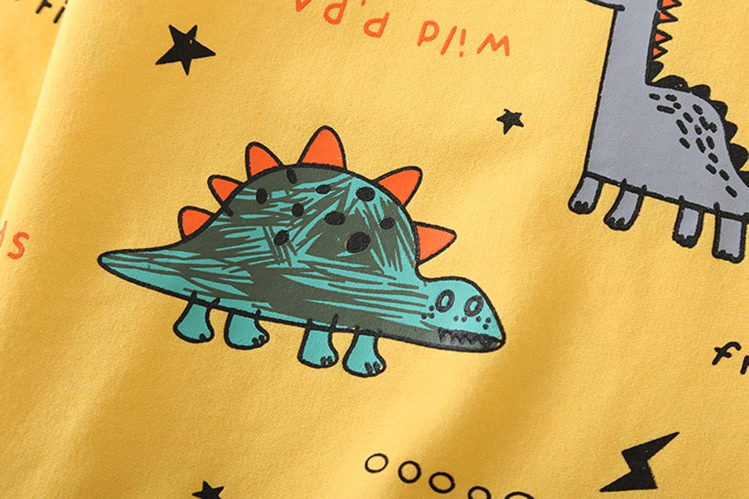 Freizeitbekleidung: Jungen Dinosaurier 2-Teiler Set. Ideales Outfit für Spiel und Spaß mit Dino-Motiv.