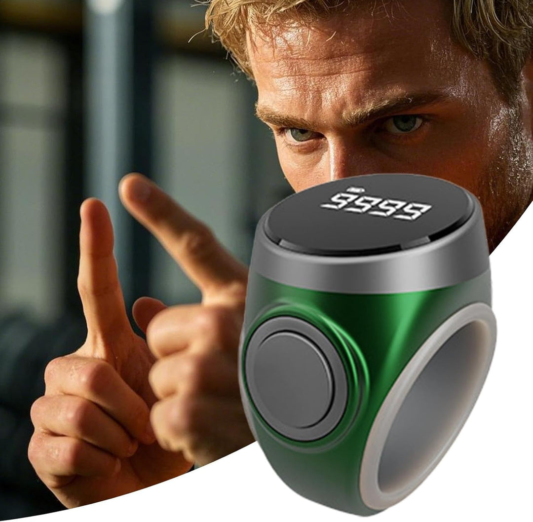 Moderner Fingerzähler-Ring, wiederaufladbar, digital, zum bequemen Zählen am Finger.