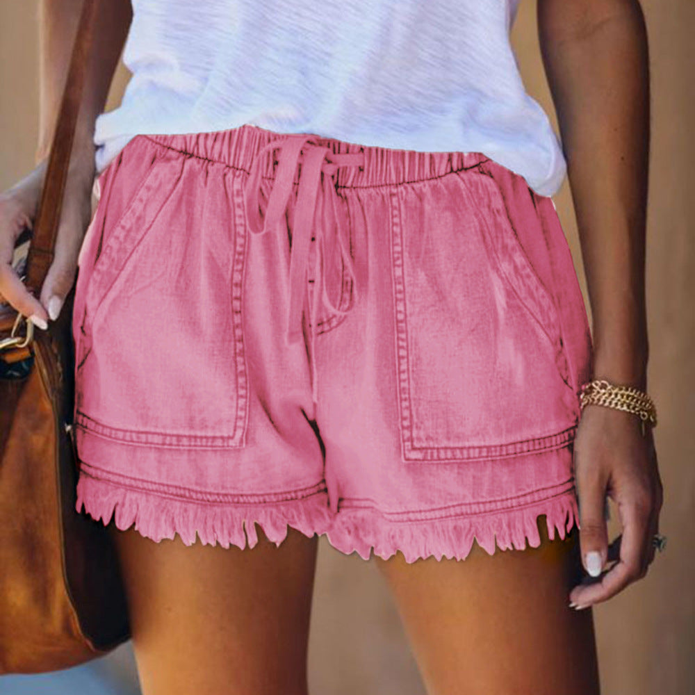 Trendige Damen Freizeitshorts mit Komfortbund, Lois Amsterdam Style, ideal für lässige Sommer-Outfits.