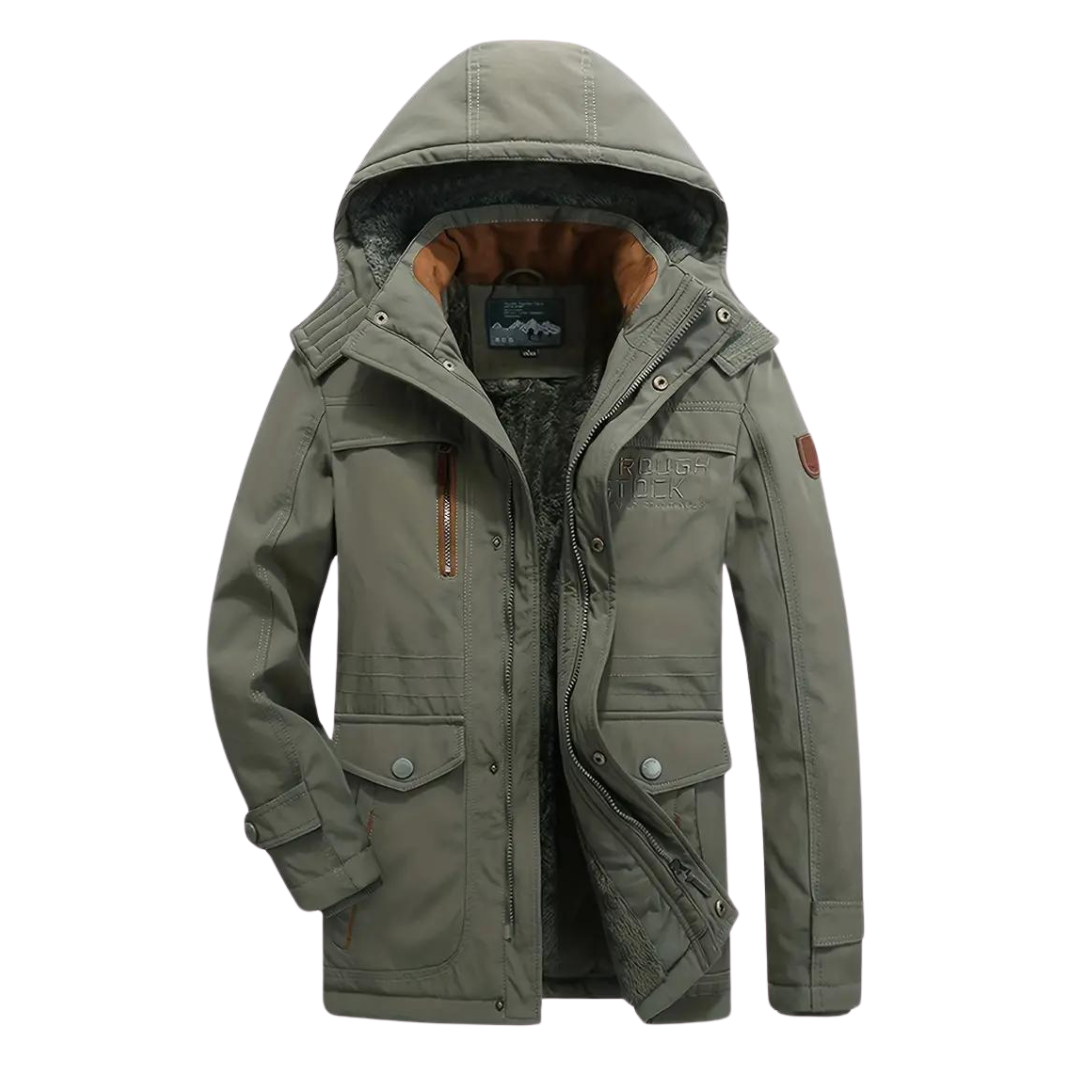 Stylische Herren Allwetterjacke Kaspar in Schwarz, gefüttert. Ideal für Freizeit & Outdoor, wasserdicht & winddicht.