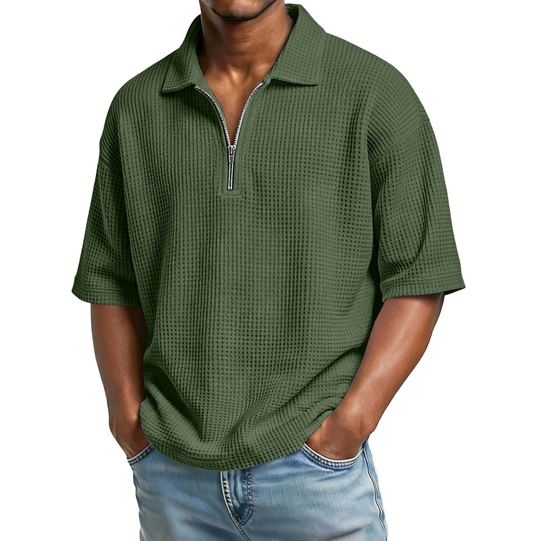 Freizeit-Poloshirt für Herren, Waffelstrick-Optik, ideal für einen entspannten Sommer.