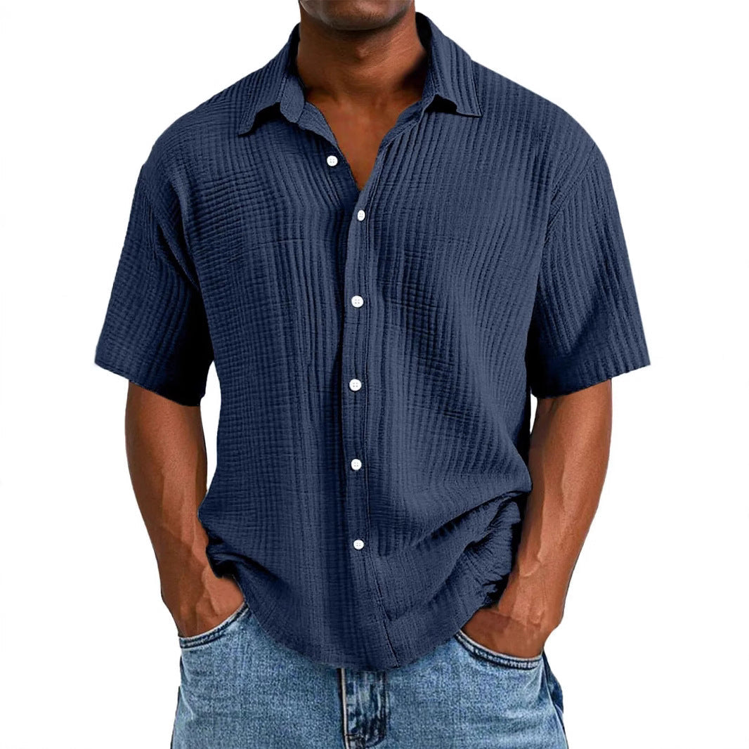 Casual-Chic Herren Kurzarmhemd mit Reverskragen, ideal für den Sommer. Stilvoll & bequem.