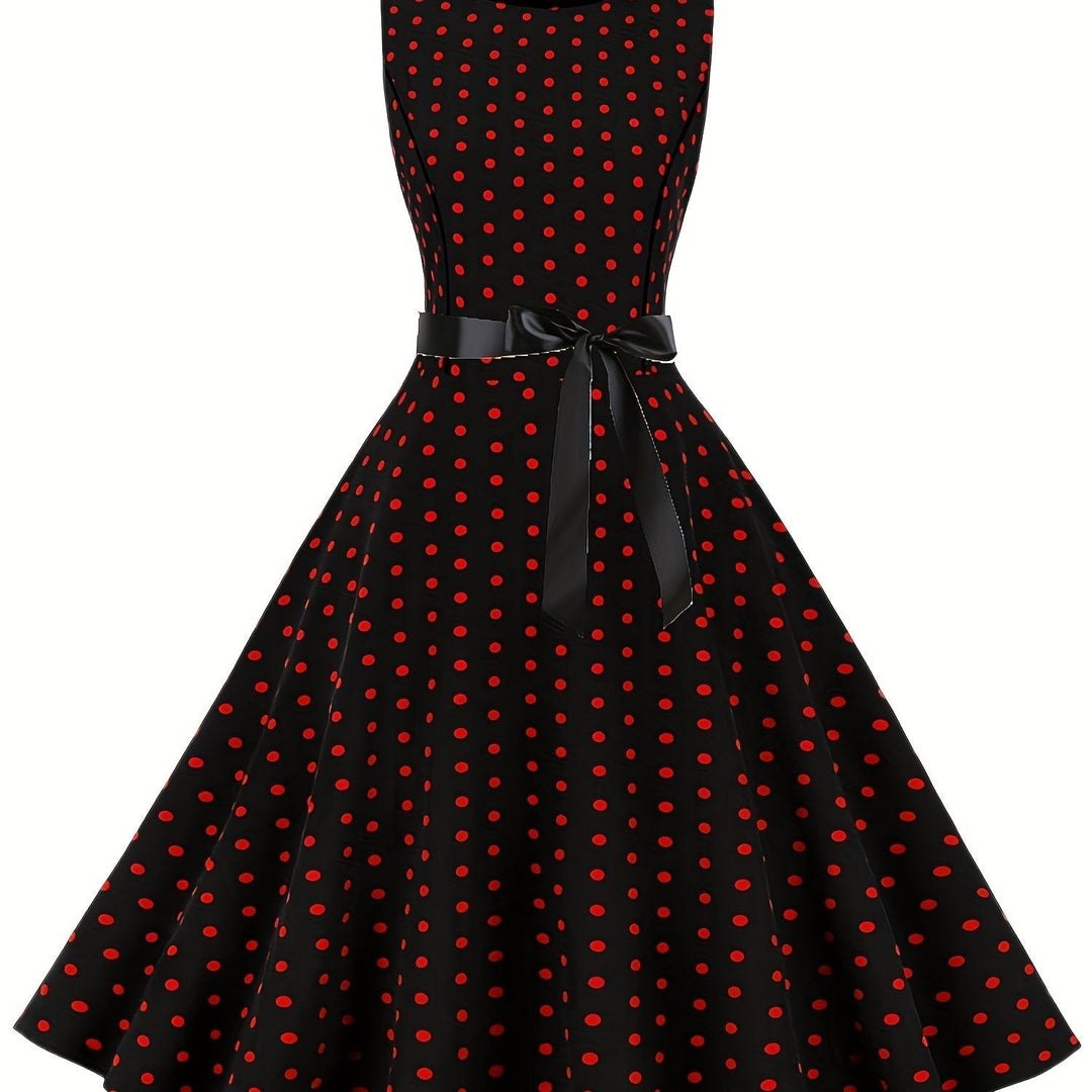 Bezauberndes Damen Polka Dot Kleid im Vintage Rockabilly-Stil, elegant, A-Linie, ein schönes Sommerkleid.