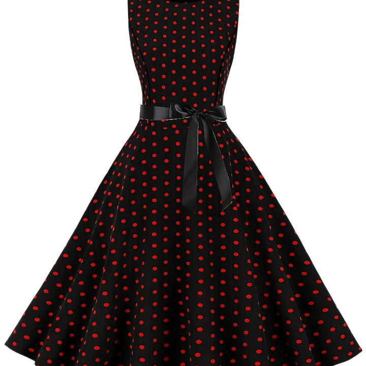 Bezauberndes Damen Polka Dot Kleid im Vintage Rockabilly-Stil, elegant, A-Linie, ein schönes Sommerkleid.