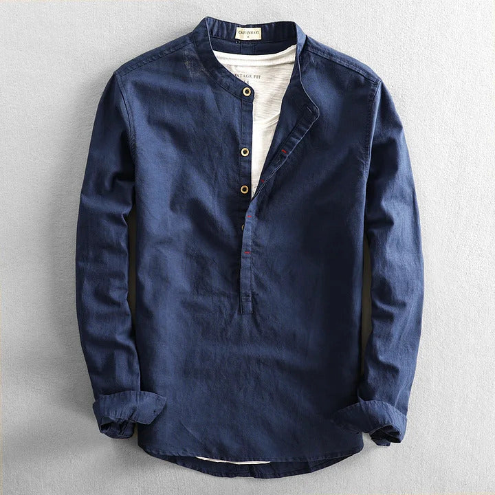 Herren Langarmhemd: Hochwertiges bequemes Oberteil. Ideal für sommerliche Casual-Looks und Alltagsmode.