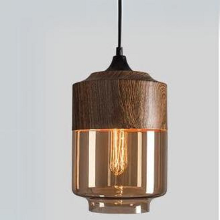 Skandinavische Deckenlampe aus Holz, modern und minimalistisch, E27, erzeugt behagliches, warmes Licht.