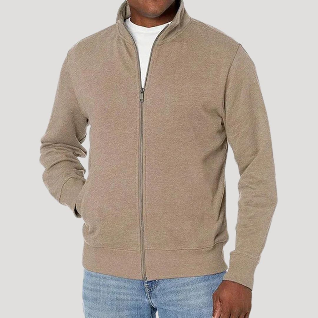 Moderne Herren Freizeitjacke in Seitenansicht, perfekt als Übergangsjacke für stilvolle Männermode.