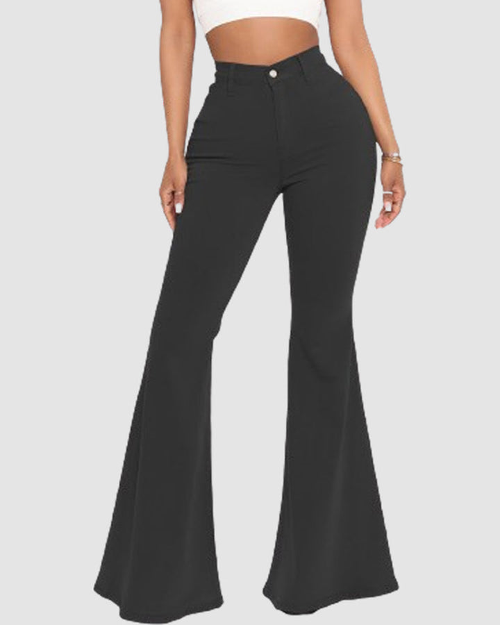 Bequeme Stretch Flare Jeans für Damen, elastisch und mehrfarbig. Perfekt für stilvolle Freizeit-Looks.