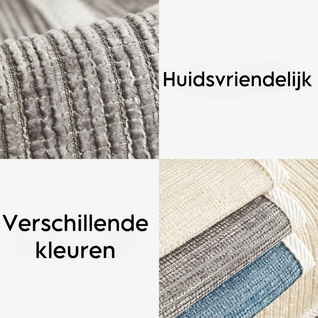 Grauer Chenille Sofabezug auf moderner Couch, bietet umfassenden kratzfesten Möbel- und Haustierschutz.
