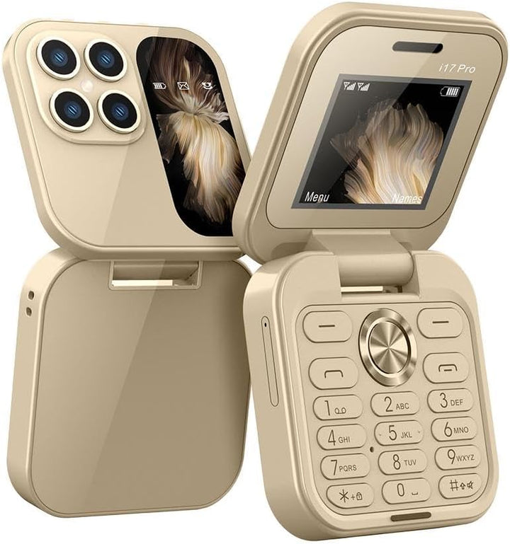 Klapp-Handy mit integrierter Kamera, Taschenlampe und Dual-SIM. Praktisches Feature Phone für unterwegs.