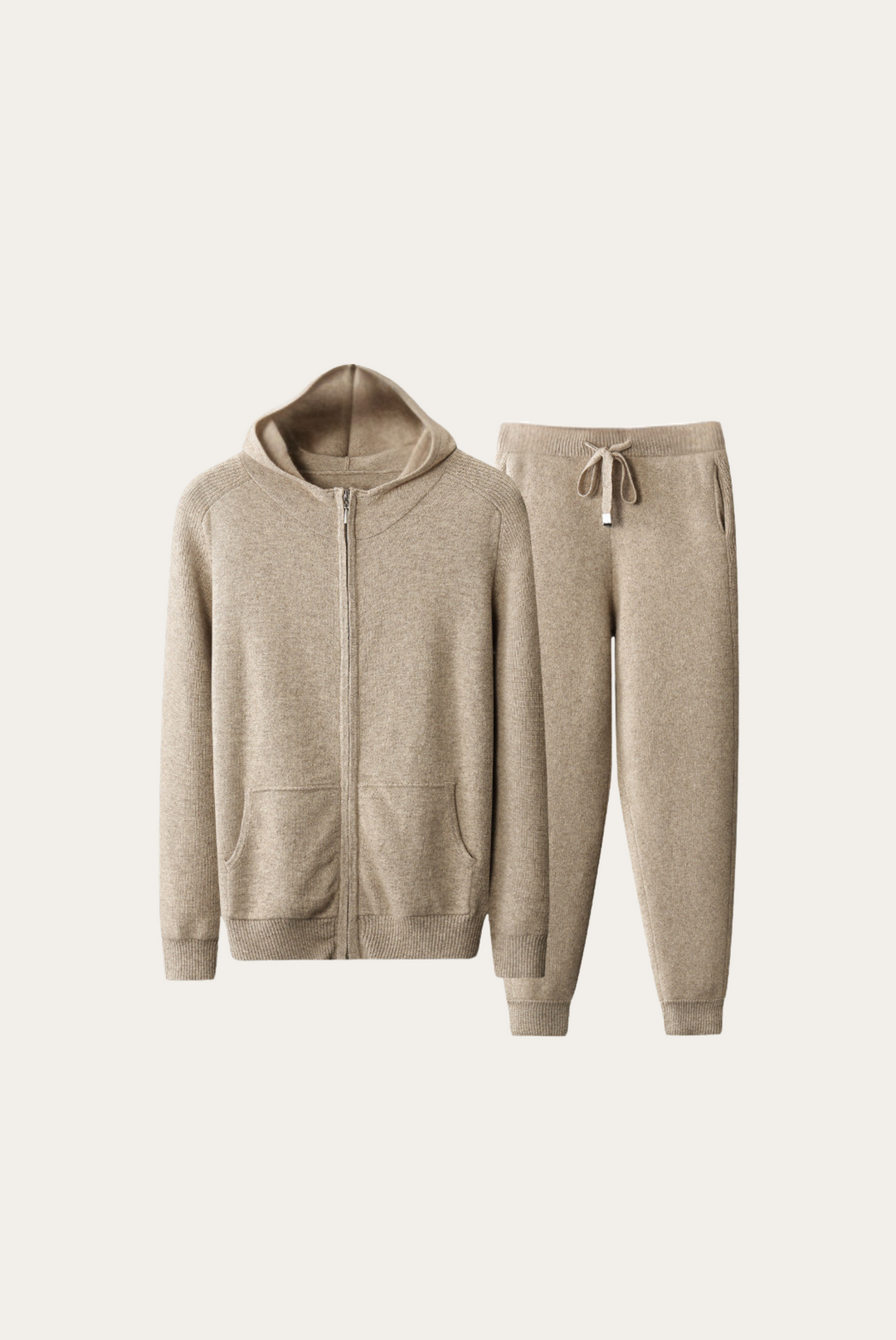Damen Luxus Kaschmir Merinowolle Jogging-Set, weich & bequem. Ideal für entspannte Tage zu Hause.