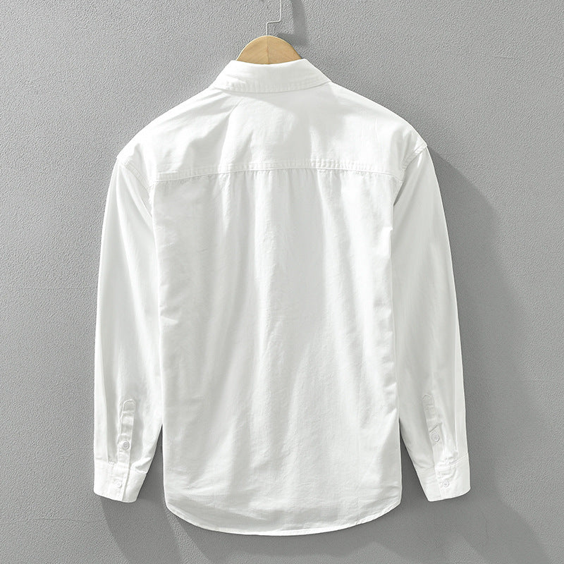 Bequemes Herren Cargo-Hemd mit langen Ärmeln und modernem Patchwork-Design. Lässiges Loose Fit Shirt für Männer.