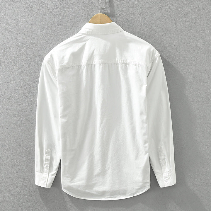 Bequemes Herren Cargo-Hemd mit langen Ärmeln und modernem Patchwork-Design. Lässiges Loose Fit Shirt für Männer.