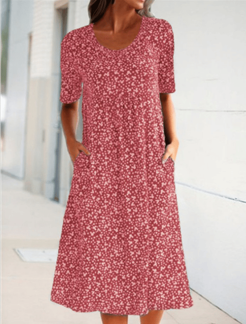 Elegantes Damen Maxikleid mit Blumenprint für Frühling & Sommer, bequem und leicht.
