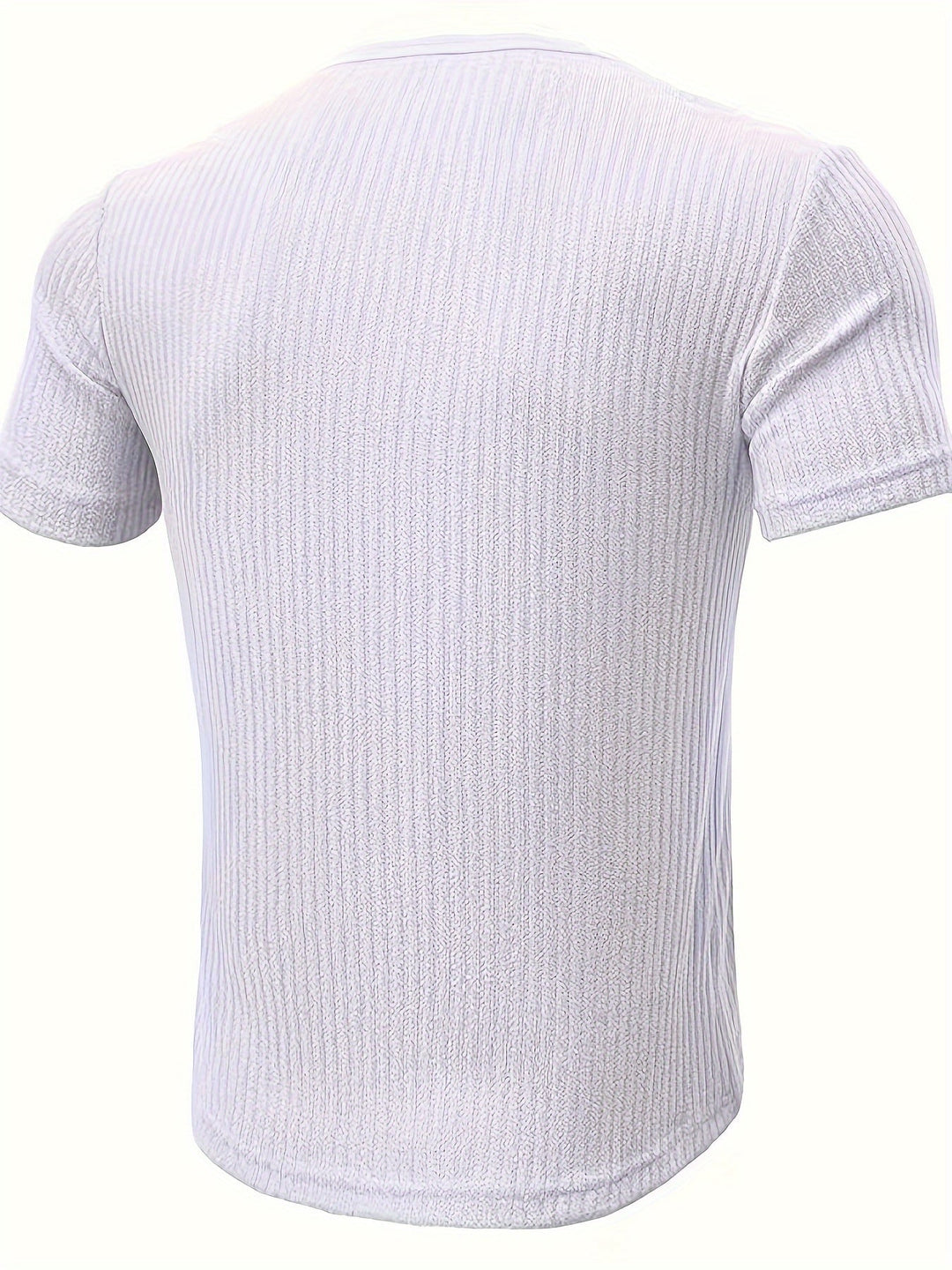 Geripptes Herren Henley T-Shirt, kurzärmelig. Lässiges Freizeitshirt mit Knopfleiste für Sommer & Alltag.