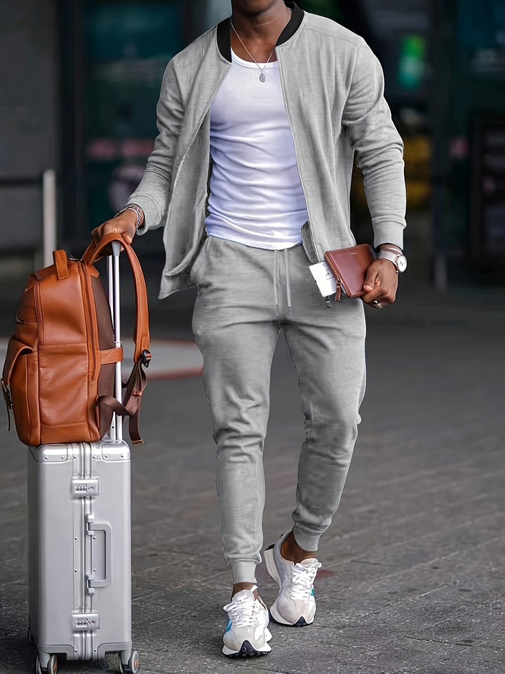 Herren Athleisure Sportanzug mit Joggerhose & Sweatjacke. Perfekt für Training, Spaziergänge & entspannte Tage.
