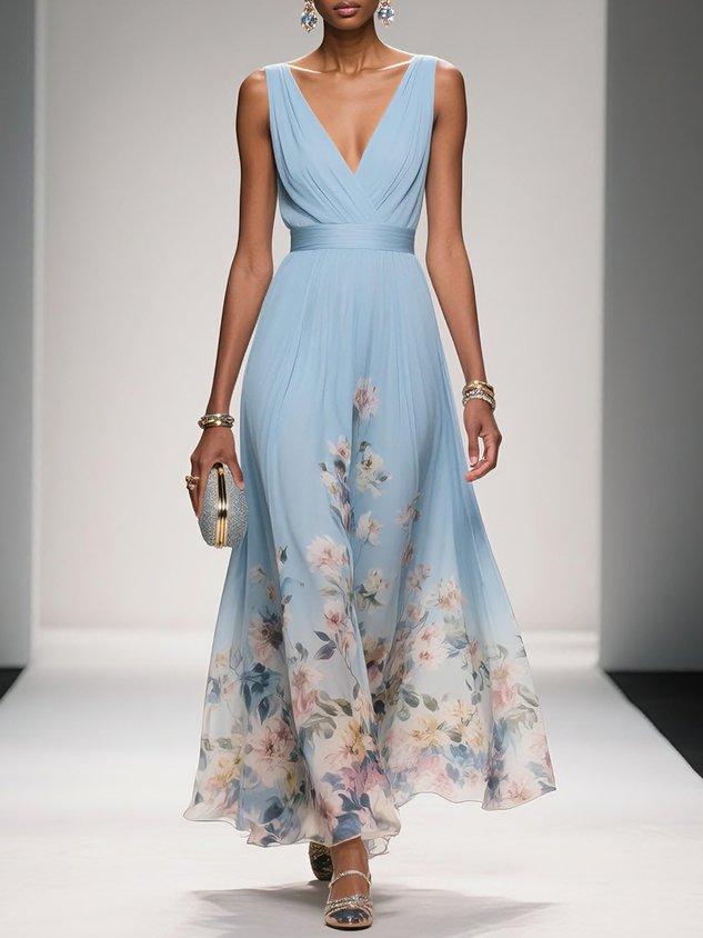 Stilvolles Damen Maxikleid mit floralem Design. Leicht & elegant für einen unvergesslichen Sommerlook.