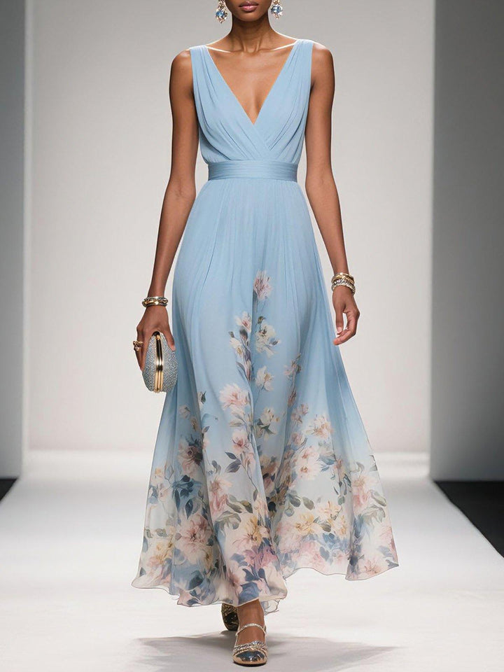 Damen florales Sommer Maxikleid, leicht & elegant. Perfekt für Freizeit, Urlaub & besondere Anlässe.
