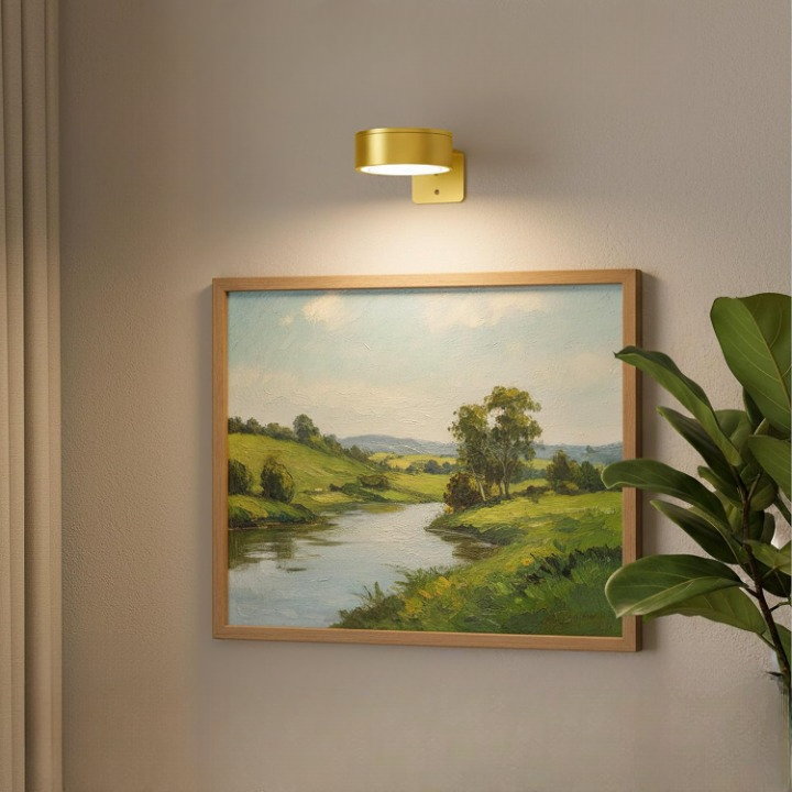 Kabellose LED Bilderleuchte mit Magnetbefestigung für einfache Wandmontage, dimmbar, warmweißes Licht.