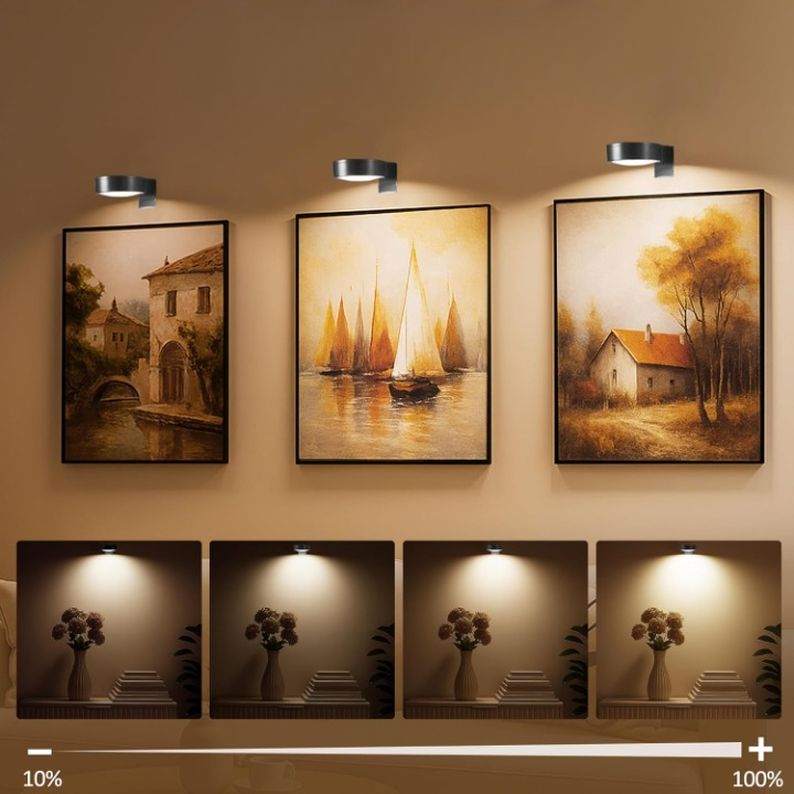Moderne Aluminium LED Wandlampe, dimmbar & kabellos, warmweißes Licht für stilvolle Heimdekoration.