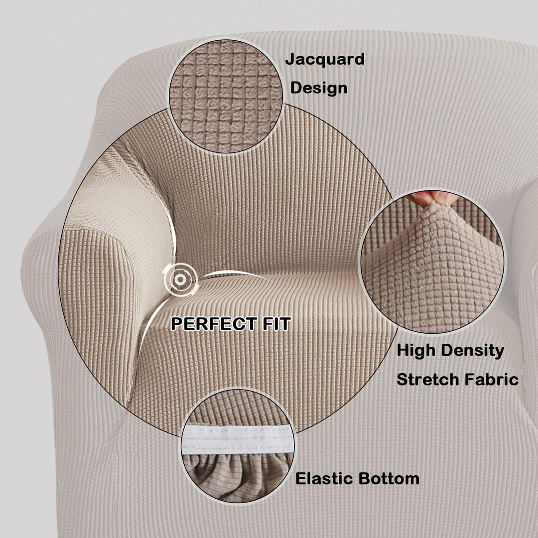 Moderner Stretchbezug für Sessel, bietet elastischen Schutz & stilvolle Wohnzimmer-Deko.