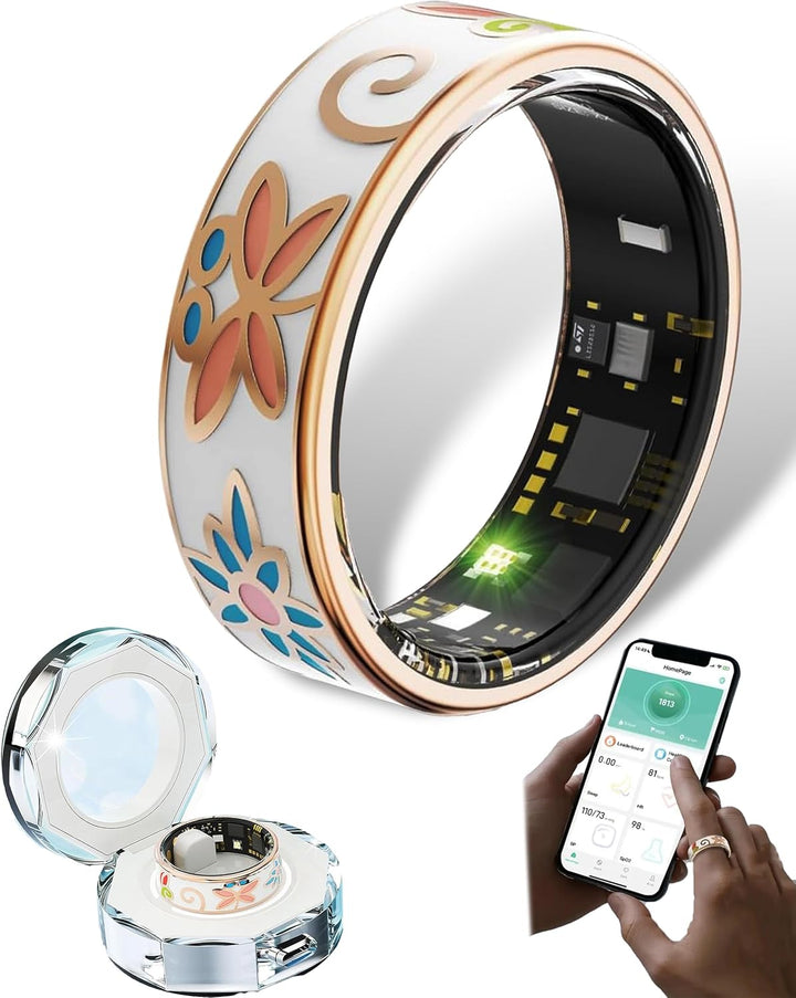 Unisex Emaille Smart Ring für aktive Menschen. Überwacht Schlaf & Fitness, unterstützt digitale Gesundheit.