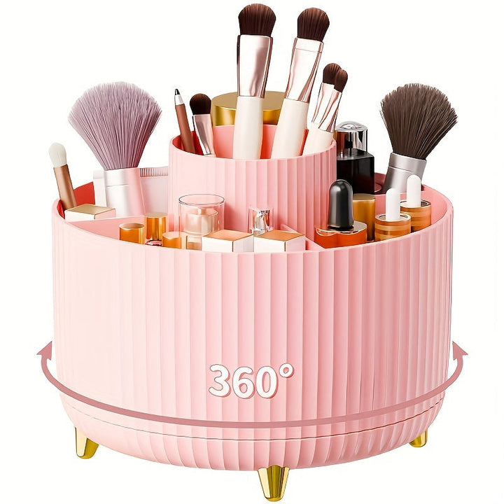 Großer drehbarer Organizer für Kosmetik; perfekt zum Sortieren von Make-up, Pinsel und Beauty-Accessoires.