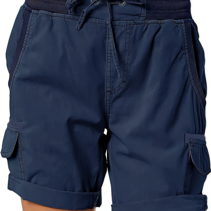 Sportliche Damen Sommershorts: Cargo-Design mit Kordelzug & Taschen.