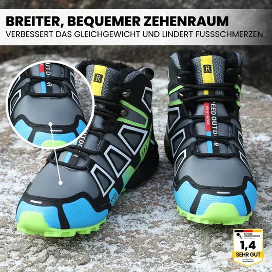 Sportliche orthopädische Herren-Wanderschuhe für optimalen Halt und Komfort auf langen Wanderungen.