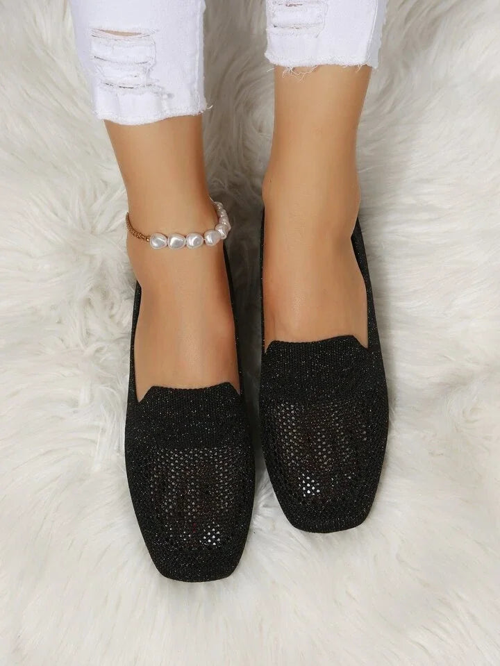 Leichte Damen Strick-Ballerinas Isabella: Orthopädische Komfortschuhe, antirutsch, atmungsaktiv für Sommer & Alltag.