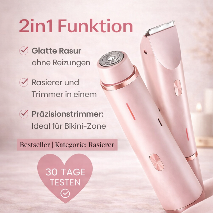 Sanfter Intimrasierer für empfindliche Haut, verhindert Reizungen & sorgt für glatte Haut.