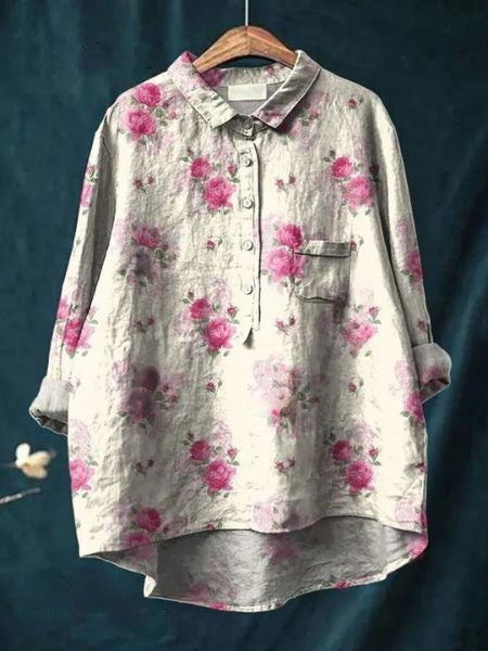 Schicke Damenbluse, floral bedruckt, lockerer Schnitt, perfektes Oberteil.