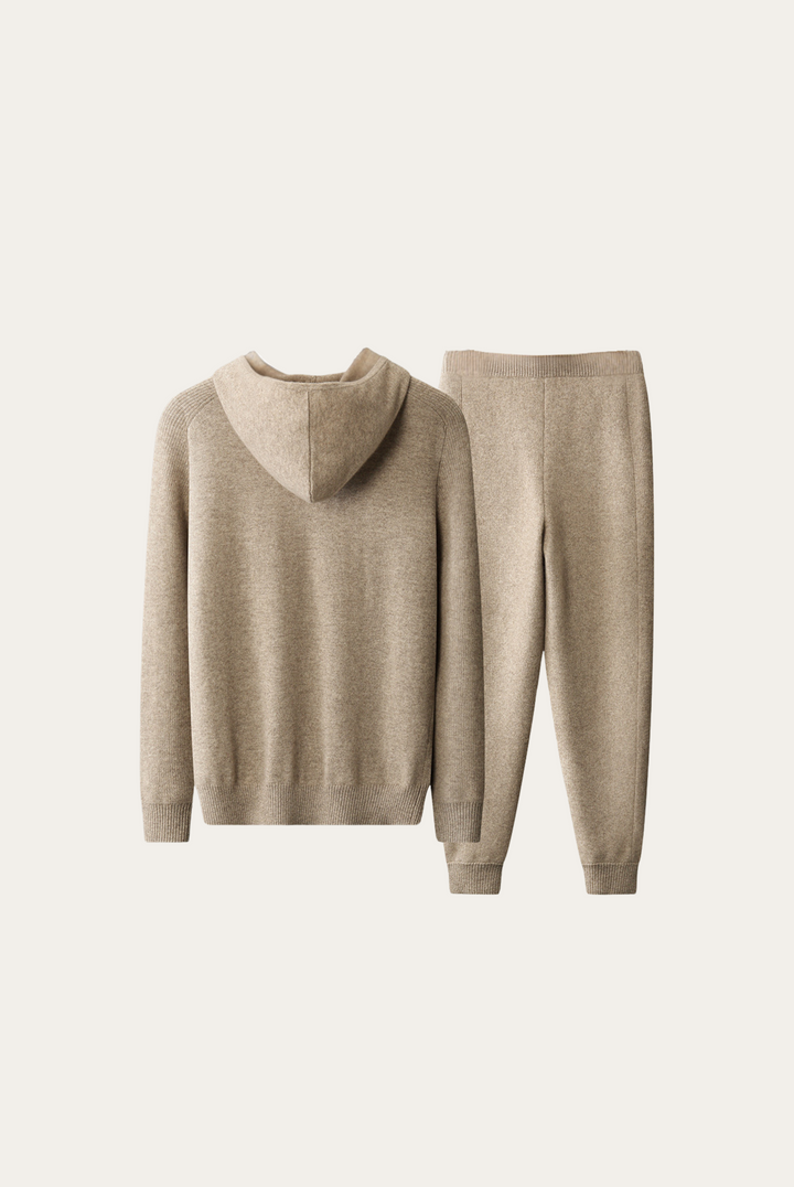 Damen Athleisure Kaschmir Merinowolle Set, ideal als bequemes Lounge-Set oder für Reisen und entspannte Tage.