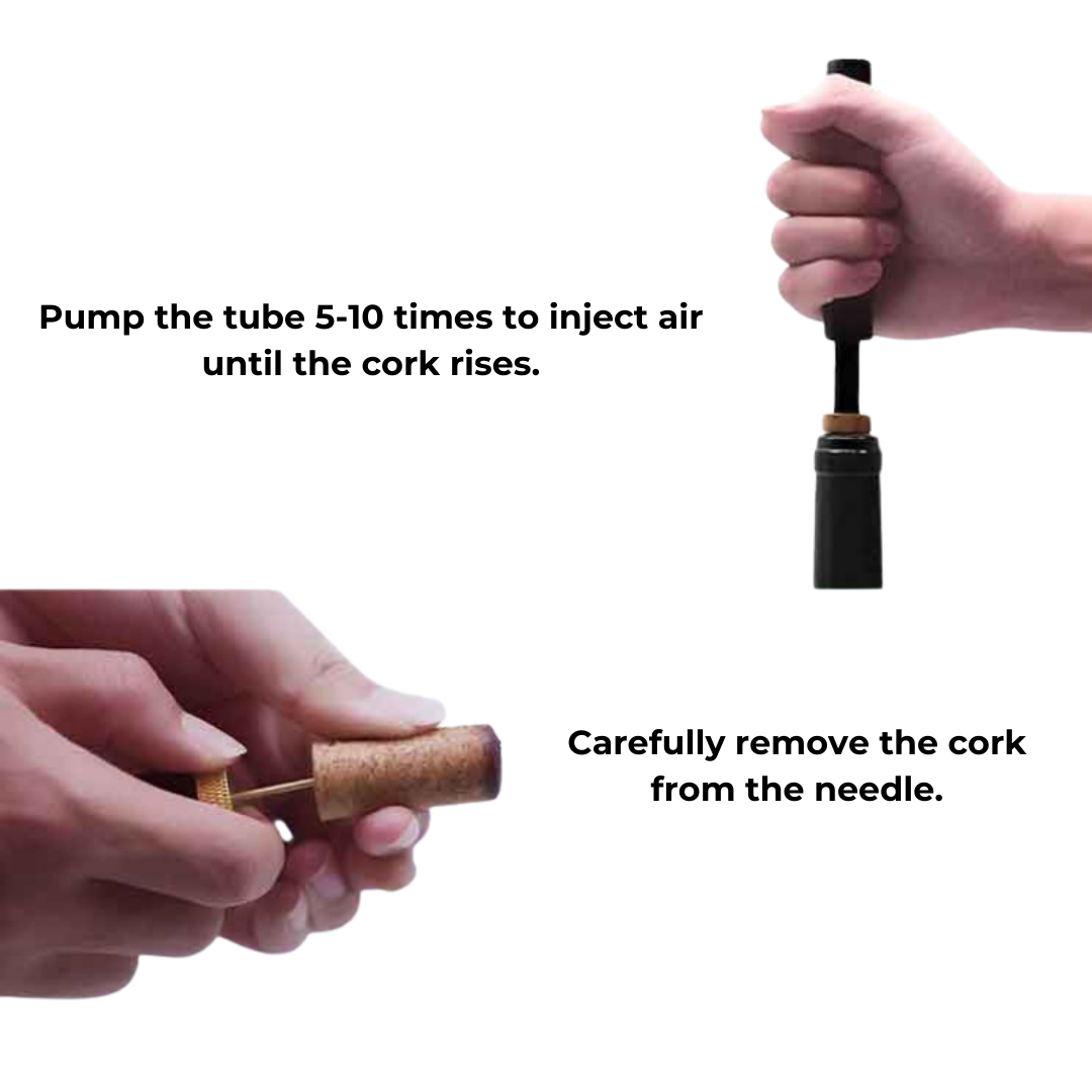 Innovativer Luftdruck Weinöffner CorkEase für sanfte und schnelle Korkenentfernung, ohne Kraftaufwand.