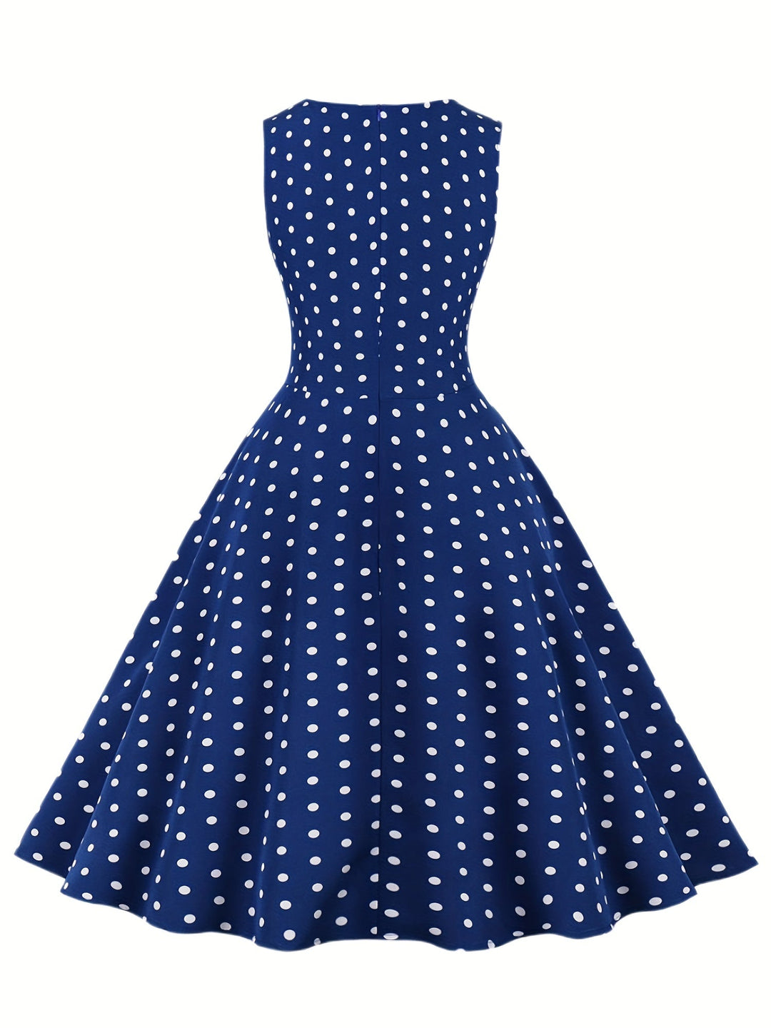 Attraktives Damen Vintage Polka Dot Kleid, Rockabilly-Flair, A-Linie, ein elegantes Retro Freizeitkleid.