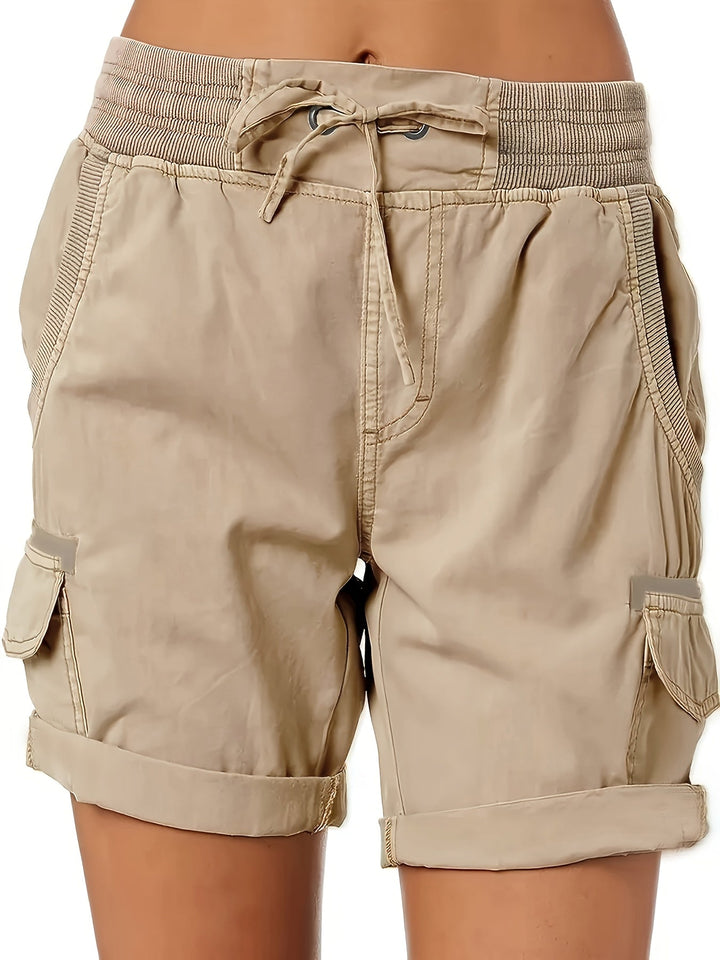 Damen Cargo Shorts mit Kordelzug in modernem Design für Freizeit & Alltag.
