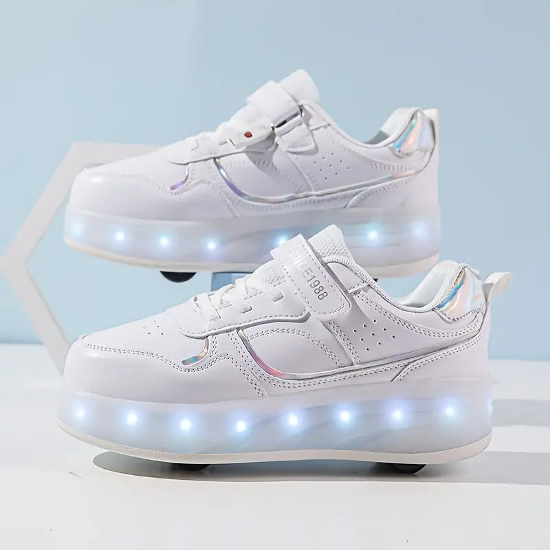 Coole LED-Rollschuh-Sneaker für Kinder & Jugendliche; Unisex Sportschuhe für aktives Outdoor-Skaten & leuchtenden Spaß.