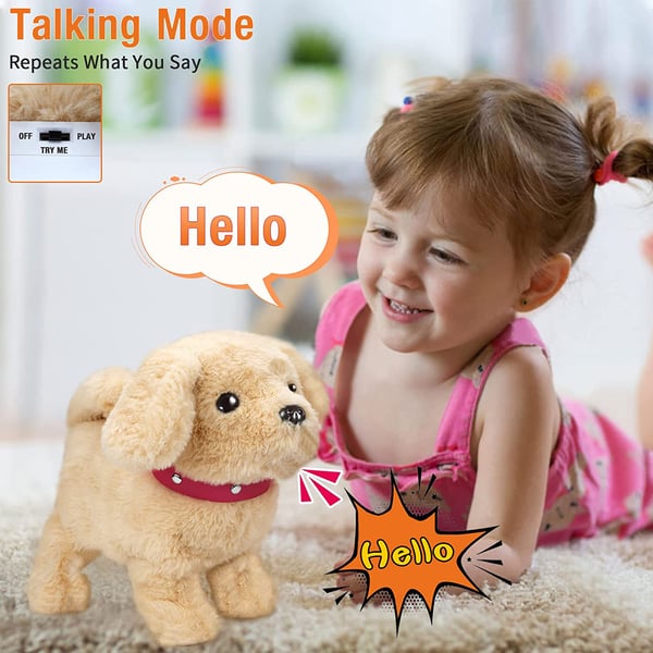 Interaktiver Spielzeughund BuddyPaw, ein lebensechter Plüschtier-Roboter für Kinder, der spielt und bellt.