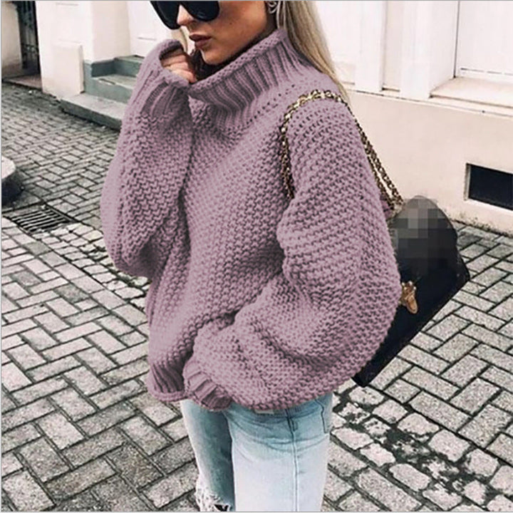 Stilvoller Damen Winterpullover, kuschelig und komfortabel, mit langem Rollkragen.